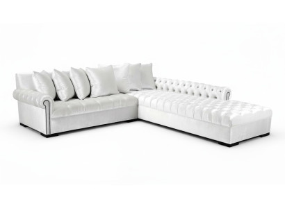 Sofá esquinero blanco de tela Chesterfield Design sofás tapizados sofás de lujo muebles.