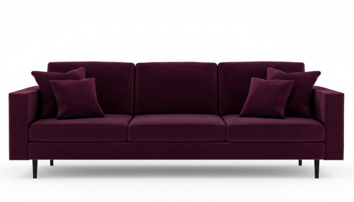 Tela de sofás de salón en color vino bordó italiano de muebles de diseño.