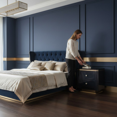 Mesita de noche Consolas Dormitorio Mesa auxiliar Diseño moderno Muebles Lujo