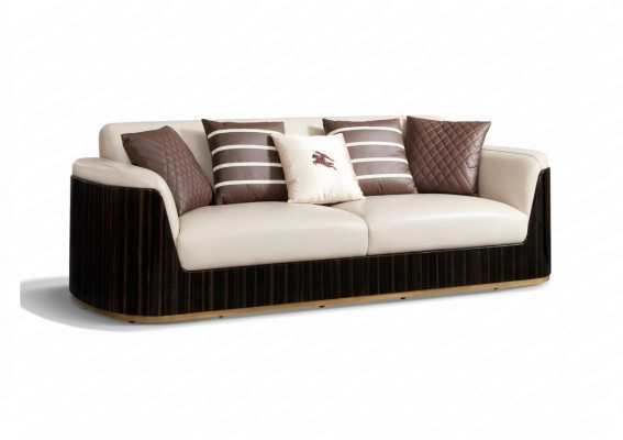 Sofá de 3 plazas beige diseño moderno sofás de cuero nuevos creativos.