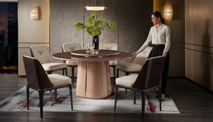 Grupo de lujo con conjunto de sillas diseño de respaldo Muebles de lujo Comedor de madera 4 sillas