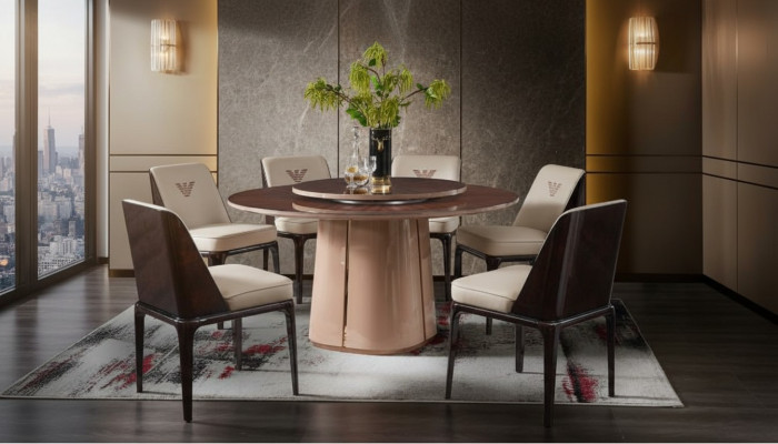 Grupo de lujo con conjunto de sillas diseño de respaldo Muebles de lujo Comedor de madera 4 sillas