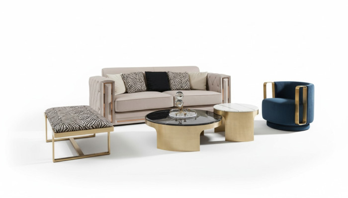 Taburete de cebra sala de estar acero inoxidable Nuevo Diseño moderno Muebles de lujo