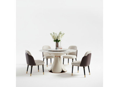 Juego de sillas 4x Sillas de cuero blanco de lujo Nuevo diseño creativo para comedor