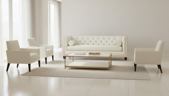 Sofá Chesterfield beige en cuero muebles de sala de estar diseño moderno sofás sofá nuevo.