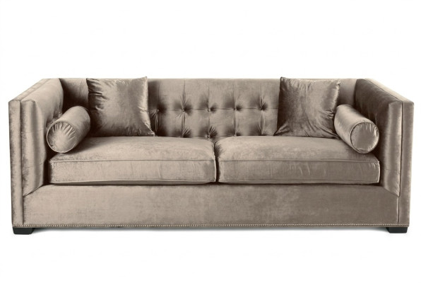 Braun Sofá tapizado de tres plazas de tela para sala de estar Sofás Diseño Chesterfield Couches