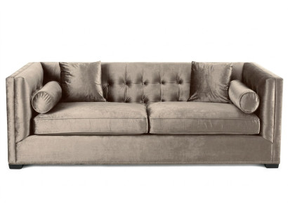 Braun Sofá tapizado de tres plazas de tela para sala de estar Sofás Diseño Chesterfield Couches