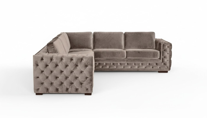 sofá chesterfield de lujo en tela de terciopelo sillones set sofá botones tapizado nuevo Beige