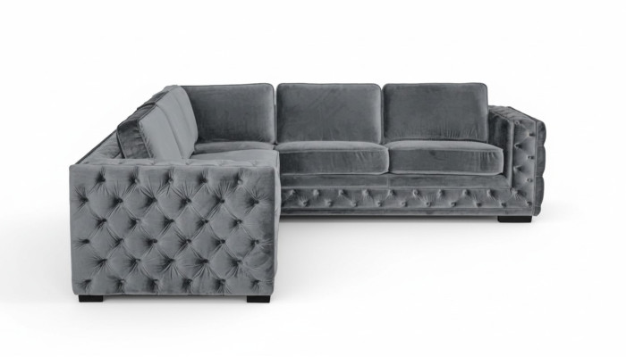 Sofá esquinero gris esquinas terciopelo diseño de muebles conjunto de descanso sofá rincón tapizado.