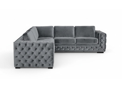 Sofá esquinero gris esquinas terciopelo diseño de muebles conjunto de descanso sofá rincón tapizado.