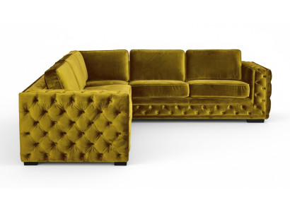 Chesterfield sofá esquinero de terciopelo sofá sofá cojín conjunto de esquina sala de estar sofás amarillo