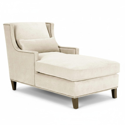 Chaiselongue Tumbona Muebles Otomana Diseño de Sala de Estar Sofá de Tela Beige Largo de reposo