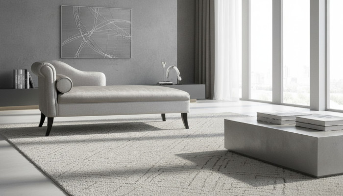 Chaiselongue Muebles creativos Sala de estar Diseño moderno Sofá Tela Plata