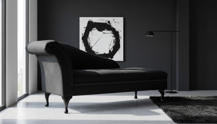 Chaiselongue Elegante Chesterfield Lounge con botones de terciopelo Chaiselounge