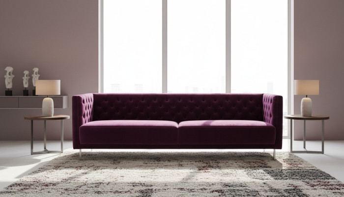 Violeta Chesterfield Sala de estar Sofá de diseño moderno Estilo italiano Muebles Muebles