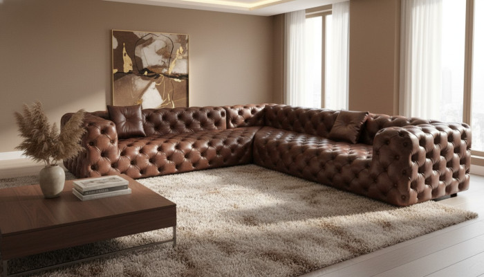Sofá esquinero Sofá Sofá Conjunto de salón Sofá esquinero Sofás Chesterfield Muebles