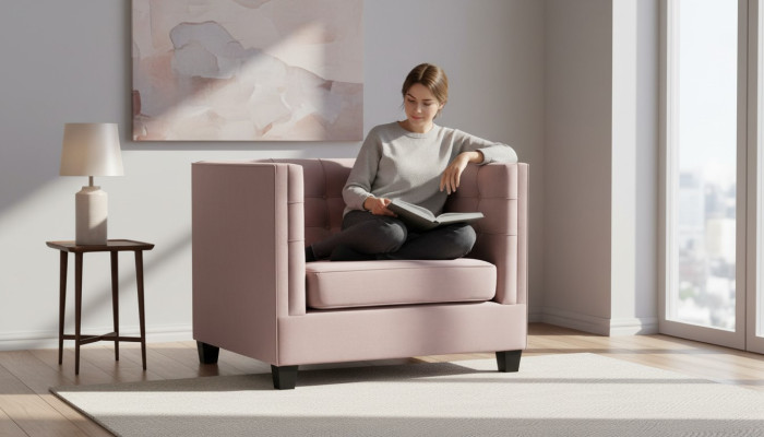 Sillón Chesterfield de tela Púrpura, Mueble creativo nuevo y moderno para sala de estar.