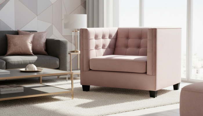 Sillón Chesterfield de tela Púrpura, Mueble creativo nuevo y moderno para sala de estar.