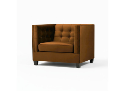 Sillón moderno Chesterfield de tela marrón creativo muebles de salón.
