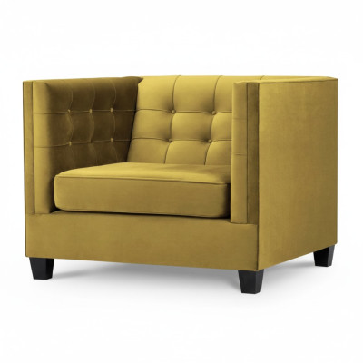 Sillón Chesterfield de tela beige creativo de mobiliario nuevo para sala de estar.