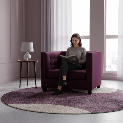 Sillón Chesterfield de tela violeta para muebles creativos nuevos y modernos de sala de estar.