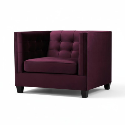 Sillón Chesterfield de tela violeta para muebles creativos nuevos y modernos de sala de estar.