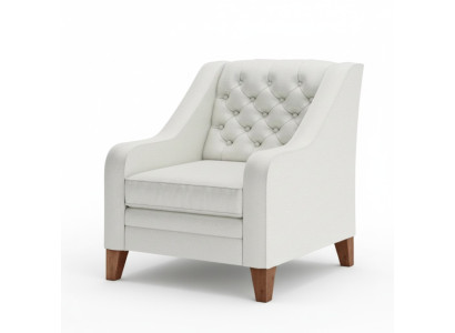 Silla de tela blanca creativa de muebles modernos Chesterfield para sala de estar.