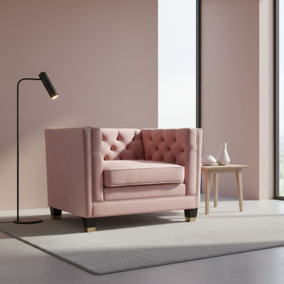 Silla Chesterfield de tela morada creativa muebles nuevos modernos para sala de estar.