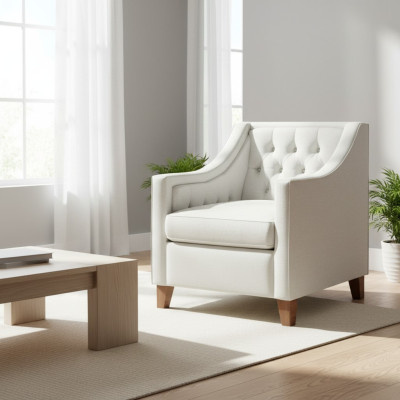 Sillón de tela blanco crema muebles creativos nuevos loft sala de estar moderna