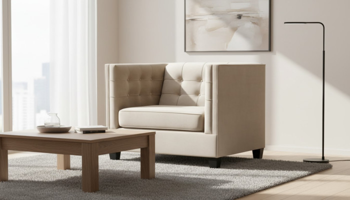Sillón de tela gris de loft muebles creativos nuevos modernos sala de estar.