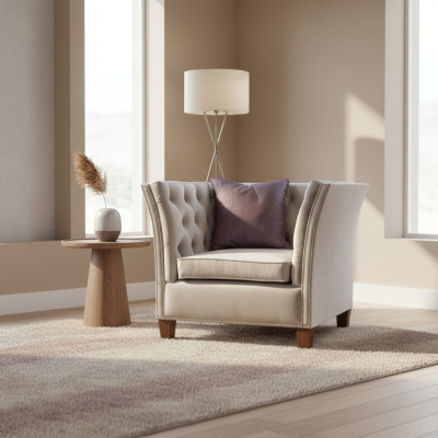 Silla de tela gris claro creativa de muebles nueva sala de estar moderna.