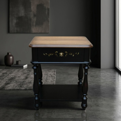 Mesa de noche de diseñador de lujo, mesitas auxiliares de cuero de consola nuevas de madera