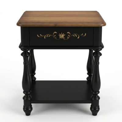 Mesa de noche de diseñador de lujo, mesitas auxiliares de cuero de consola nuevas de madera