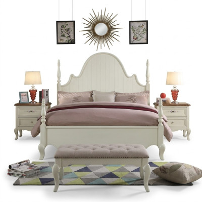 Juego de dormitorio de calidad 3 piezas Cama Cama doble Camas 2 mesitas de noche Madera 3 piezas. Nuevo