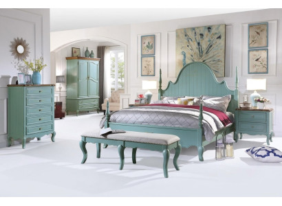 Luxus dormitorio cama Muebles de madera maciza Camas de madera estilo rústico doble Nuevo