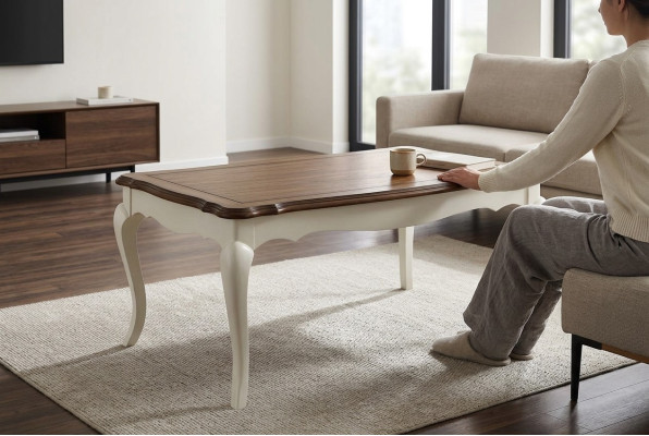 Mesa de comedor clásica Muebles de comedor de madera real Estilo rústico de mesa nuevo