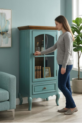 Vitrina clásica Armario Vitrinas Vitrinas Muebles americanos verde