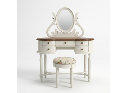 Tocador Espejo Taburete Completo Cómoda Dormitorio Muebles rústicos Consola