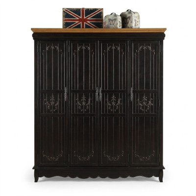 Armario antiguo estilo negro muebles rústicos armario de dormitorio.