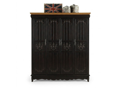 Armario antiguo estilo negro muebles rústicos armario de dormitorio.