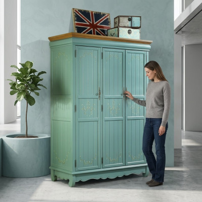 Armario de ropa de diseño Armarios de ropa de madera maciza Muebles de estilo rural Armarios nuevos