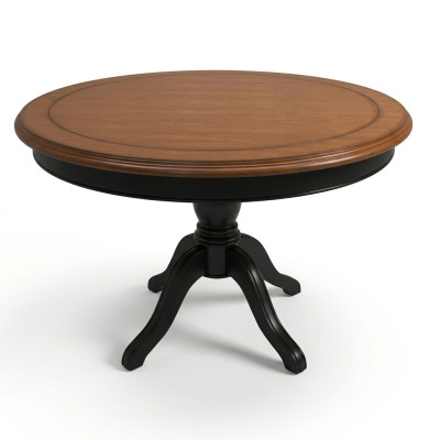 Mesa de comedor redonda de madera maciza de 122 cm de diámetro. Mesa de comedor de madera maciza para la cocina, mesa de comedor. Nueva.