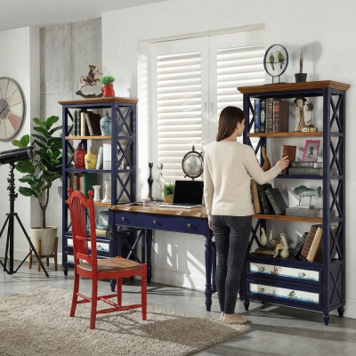 Escritorio Oficina Muebles de madera Estanterías Mesa de oficina Mesa de comedor Mesa Silla 4 piezas