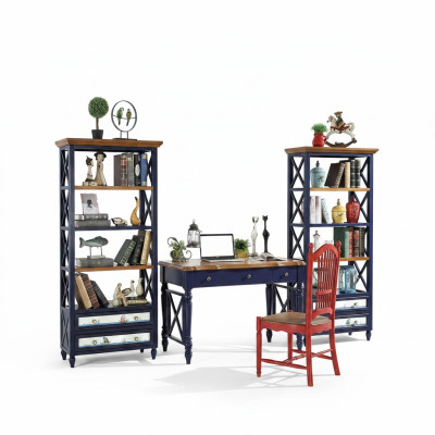 Escritorio 2 piezas Set Mesa Armario Oficina Muebles de madera real Mesa de comedor