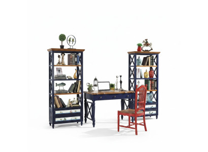 Escritorio 2 piezas Set Mesa Armario Oficina Muebles de madera real Mesa de comedor