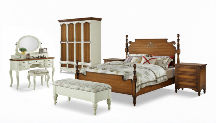Elegante conjunto de dormitorio completo de 7 piezas para su dormitorio.