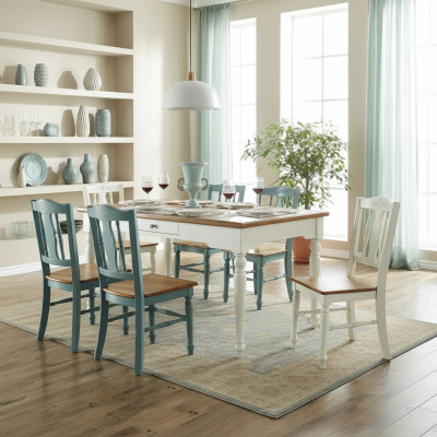 Mesa de comedor 6 sillas Conjunto de comedor Grupo de mobiliario Mesa Grupo de asientos 7 piezas Madera Nuevo