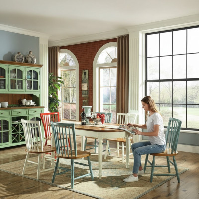 Vitrina Mesa de comedor Conjunto de sillas Mesa Grupo de 8 piezas Conjunto de aparador