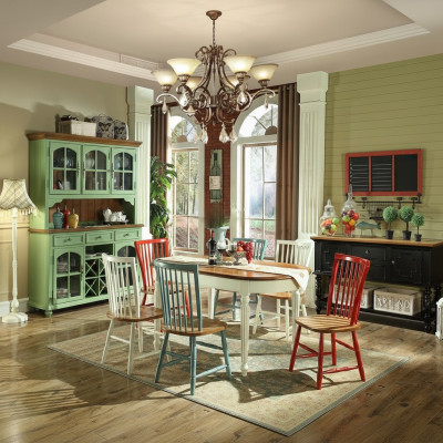 Mesa de comedor de lujo con 4 sillas, conjunto de comedor, mesa clásica de 7 piezas y silla.