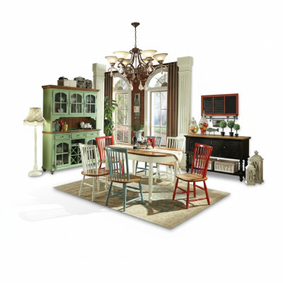 Mesa de comedor de lujo con 4 sillas, conjunto de comedor, mesa clásica de 7 piezas y silla.